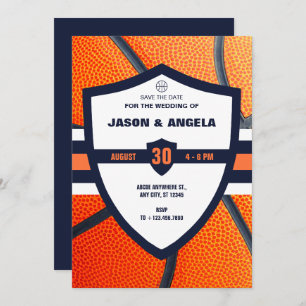 Save The Date Mariage du logo emblématique moderne du basket-bal