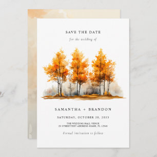 Save The Date Mariage du paysage de l'automne de la nature