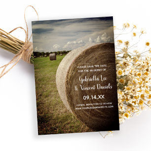 Save The Date Mariage du ranch rustique Hay Bales Enregistrer la