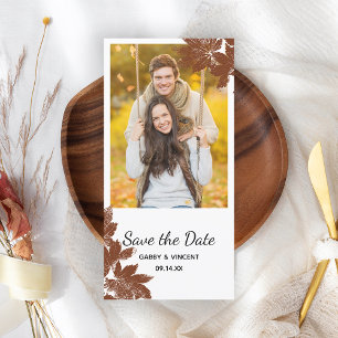 Save The Date Mariage du timbre de feuille d'érable de l'automne