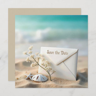 Save The Date Mariage Économisez La Date Dans Le Sable De Plage