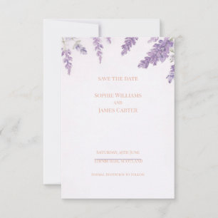 Save The Date Mariage Écossais au Lavande Wisteria Violet