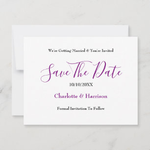 Save The Date Mariage écossais Tartan bleu violet