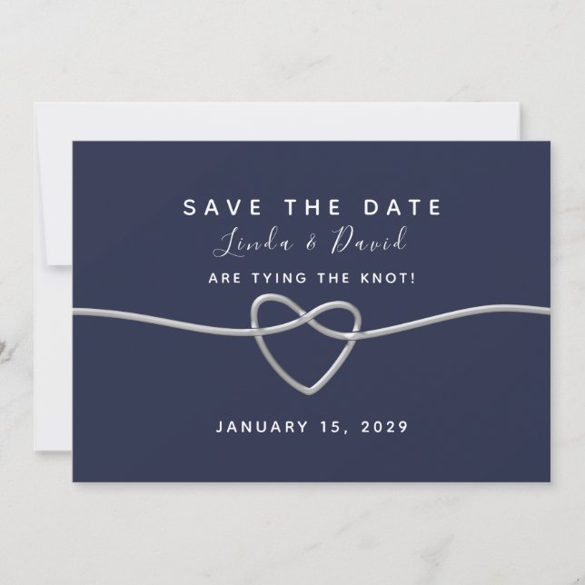 Save The Date Mariage écriture bleu marine (Devant)