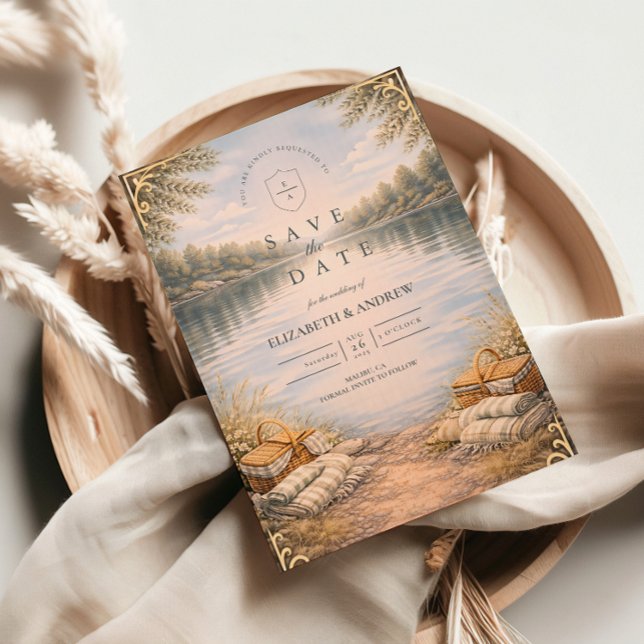Save The Date Mariage Élégance au Lac Forestier (Créateur téléchargé)