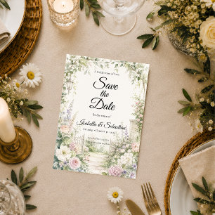 Save The Date Mariage Élégance de Jardin Secret Enchanté