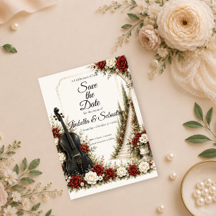 Save The Date Mariage Élégance Jardin Musical Romantique