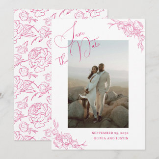 Save The Date Mariage Élégance Pivoine