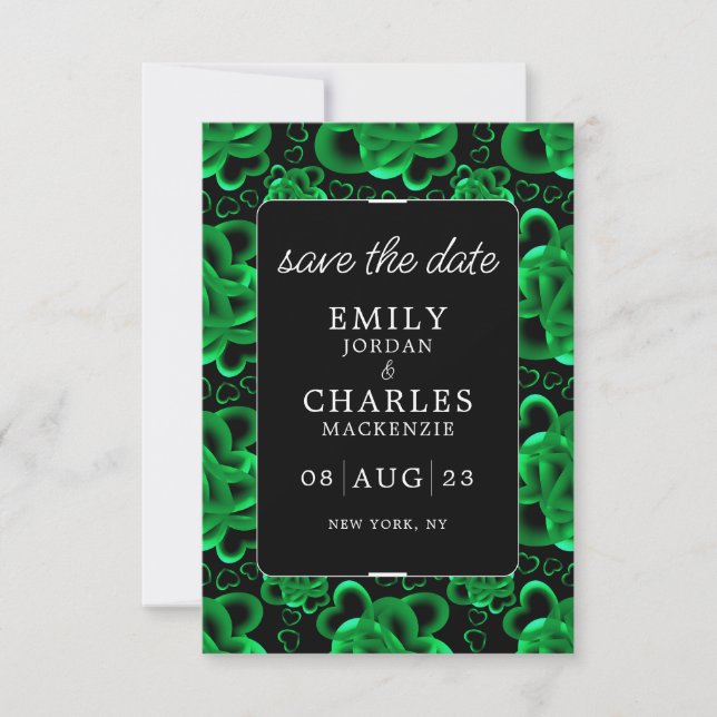 Save The Date Mariage Élégant à Cœurs Joie (Devant)