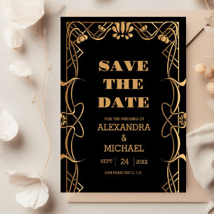 Save The Date Mariage élégant Art nouveau