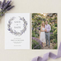 Mariage élégant au lavande violet avec photo