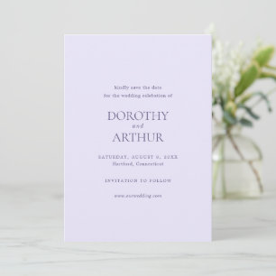 Save The Date Mariage Élégant au Lilas Moderne