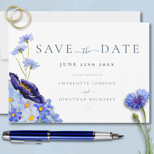 Save The Date Mariage Élégant aux Fleurs Sauvages
