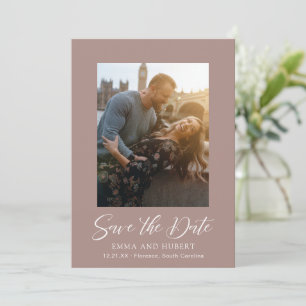Save The Date Mariage élégant avec photo neutre Terre classique