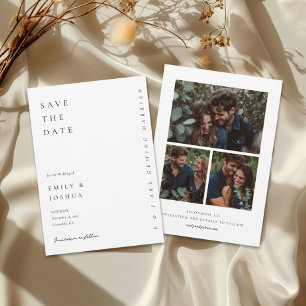 Save The Date Mariage élégant blanc moderne avec photo