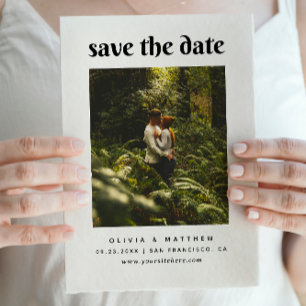 Save The Date Mariage Élégant Chic Minimaliste Photo Propre