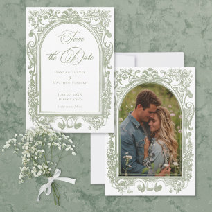 Save The Date Mariage Élégant Classique avec Cadre en Arche de S