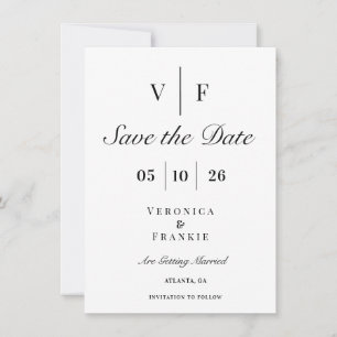Save The Date Mariage Élégant Classique Enregistrez la Date