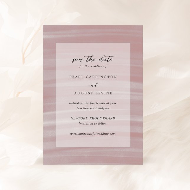 Save The Date Mariage élégant Coastal Chic Pink (Créateur téléchargé)
