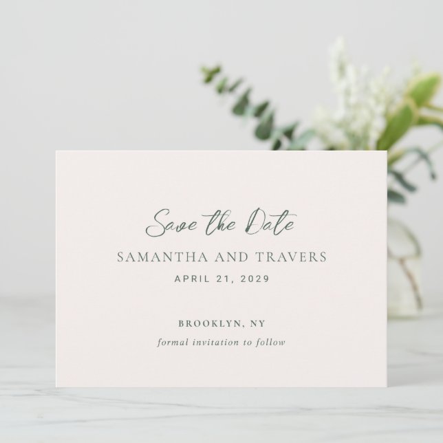 Save The Date Mariage élégant dans la forêt traditionnelle (Debout devant)
