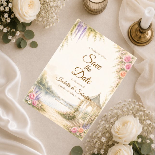 Save The Date Mariage élégant dans un jardin (Créateur téléchargé)