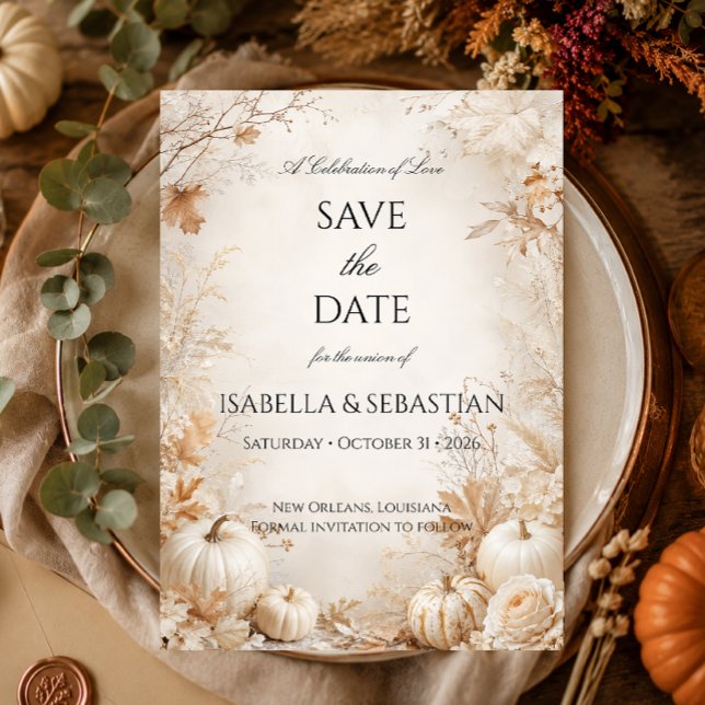 Save The Date Mariage Élégant de Citrouille d'Automne (Créateur téléchargé)