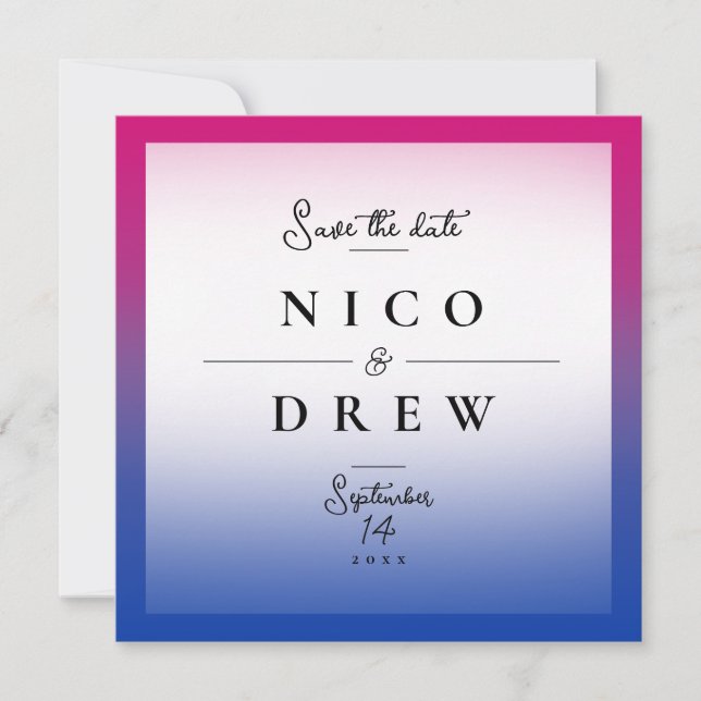 Save The Date Mariage élégant de fierté bisexuelle  (Devant)