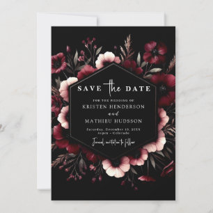 Save The Date Mariage élégant Earthy Burgundy