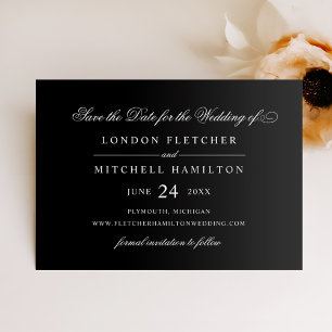 Save The Date Mariage élégant écriture noire