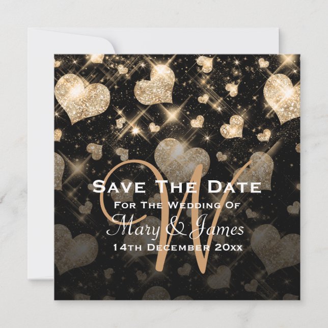 Save The Date Mariage Élégant Enregistrer La Date Parties scinti (Devant)