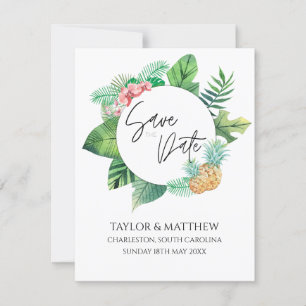 Save The Date Mariage élégant et floral tropical