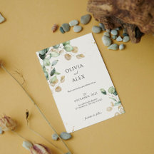Mariage élégant Eucalyptus Green avec Gold Détails