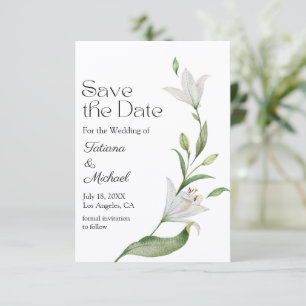 Save The Date Mariage Élégant Floral Aquarelle Vert Sauge