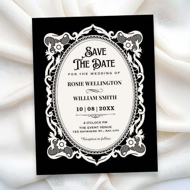 Save The Date Mariage élégant gothique (Créateur téléchargé)