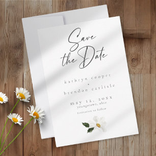 Save The Date Mariage Élégant Minimaliste à l'Aquarelle de Margu