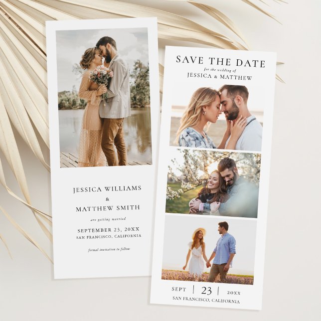 Save The Date Mariage élégant moderne avec collage de photos (Créateur téléchargé)