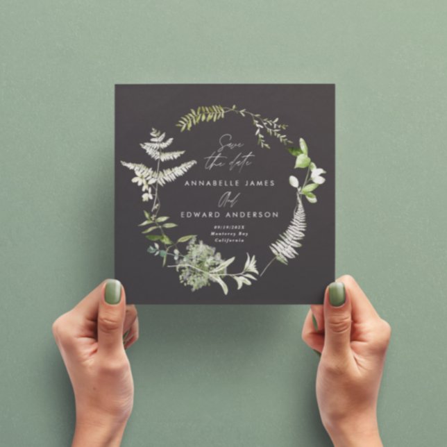 Save The Date Mariage élégant moderne botanique avec écriture (Créateur téléchargé)