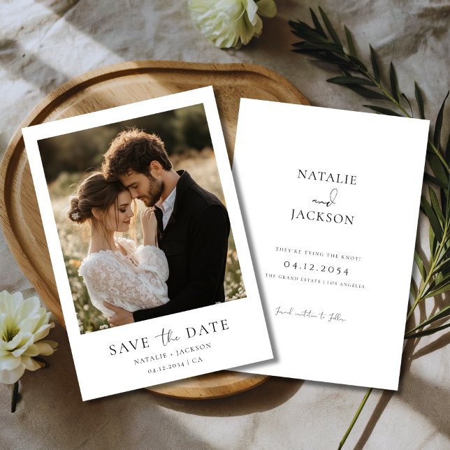 Save The Date Mariage Élégant Moderne Écriture Rustique Minimal  (Créateur téléchargé)