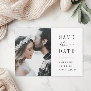 Save The Date Mariage Élégant Moderne en Photo