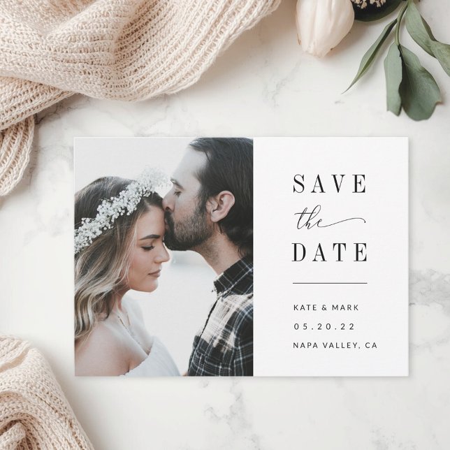 Save The Date Mariage Élégant Moderne en Photo (Créateur téléchargé)