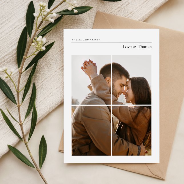 Save The Date Mariage Élégant Moderne Monogramme Photo (Créateur téléchargé)