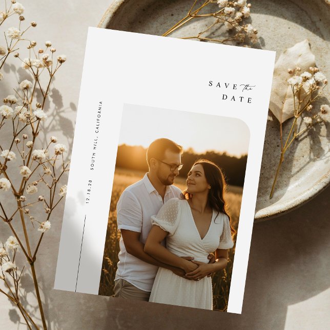 Save The Date Mariage Élégant Photo Moderne (Créateur téléchargé)