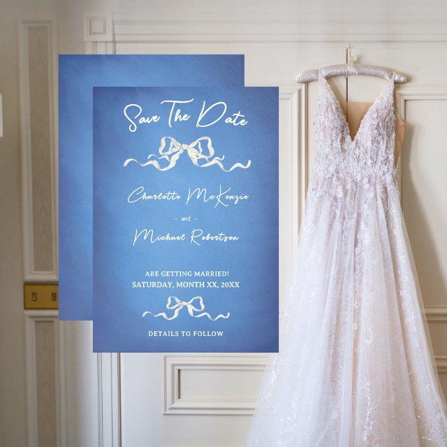 Save The Date Mariage Élégant Romantique à Ruban (legant Romantic Ribbon Wedding Save The Date)