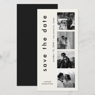 Save The Date Mariage Élégant Signet Photo Typographie Minimalis