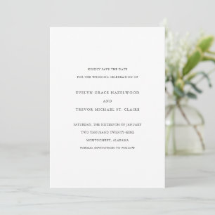 Save The Date Mariage Élégant Simple