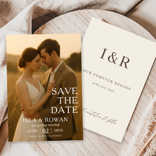 Save The Date Mariage Élégant Simple Moderne en Photo