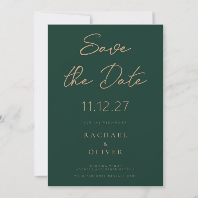 Save The Date Mariage Élégant Simple Non Photo Enregistrer La Da (Devant)