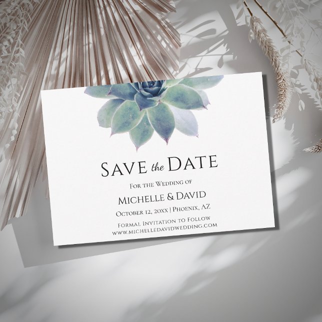Save The Date Mariage élégant Succulent Botanique du désert (Créateur téléchargé)