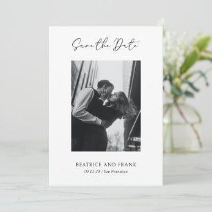 Save The Date Mariage Élégant Typographie Moderne Photo