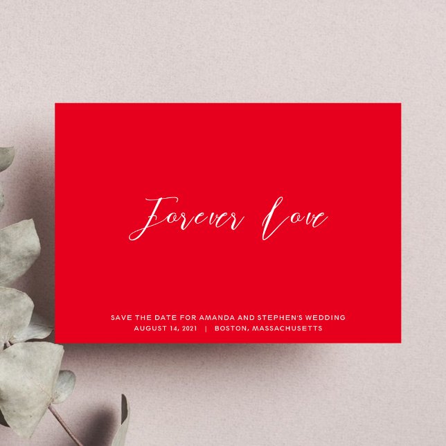 Save The Date Mariage Élégant Typographie Rose Chaud (Créateur téléchargé)